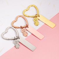 Simple Style Heart Shape Stainless Steel None Unisex Bag Pendant Keychain main image 1