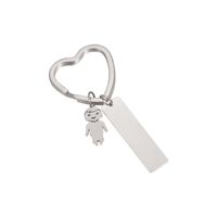 Simple Style Heart Shape Stainless Steel None Unisex Bag Pendant Keychain sku image 1