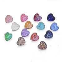 1 Pair Simple Style Heart Shape Stainless Steel Resin Resin None Ear Studs main image 1