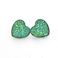 1 Pair Simple Style Heart Shape Stainless Steel Resin Resin None Ear Studs main image 3