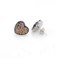 1 Pair Simple Style Heart Shape Stainless Steel Resin Resin None Ear Studs sku image 9