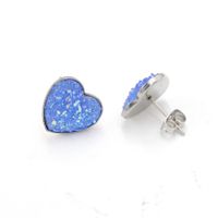 1 Pair Simple Style Heart Shape Stainless Steel Resin Resin None Ear Studs sku image 14