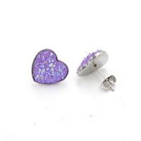 1 Pair Simple Style Heart Shape Stainless Steel Resin Resin None Ear Studs sku image 3