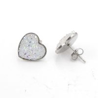 1 Pair Simple Style Heart Shape Stainless Steel Resin Resin None Ear Studs sku image 13