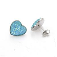 1 Pair Simple Style Heart Shape Stainless Steel Resin Resin None Ear Studs sku image 10