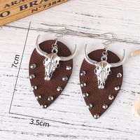 1 Pair Retro Water Droplets Cattle Pu Leather Drop Earrings main image 2