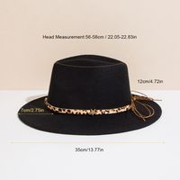 Unisex Basic Cowboy Style Solid Color Belt Buckle Wide Eaves Fedora Hat main image 3