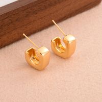 1 Pair Retro Simple Style Square Plating Copper 18k Gold Plated Ear Studs main image 3