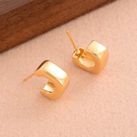 1 Pair Retro Simple Style Square Plating Copper 18k Gold Plated Ear Studs main image 2