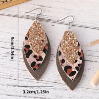 1 Pair Casual Retro Leopard Sequins Layered Pu Leather Drop Earrings main image 2