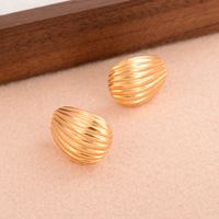 1 Pair Retro Simple Style Solid Color Plating Copper 18k Gold Plated Ear Studs main image 2