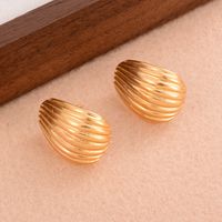 1 Pair Retro Simple Style Solid Color Plating Copper 18k Gold Plated Ear Studs main image 3