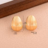 1 Pair Retro Simple Style Solid Color Plating Copper 18k Gold Plated Ear Studs sku image 1