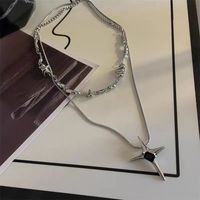 Simple Style Solid Color Eight-pointed Stars Alloy Plating Women's Pendant Necklace main image 5