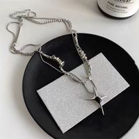 Simple Style Solid Color Eight-pointed Stars Alloy Plating Women's Pendant Necklace main image 2