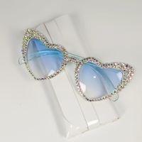 Sweet Color Block Pc Heart Shape Diamond Full Frame Glasses main image 5