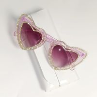 Sweet Color Block Pc Heart Shape Diamond Full Frame Glasses main image 2