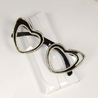 Sweet Color Block Pc Heart Shape Diamond Full Frame Glasses sku image 4