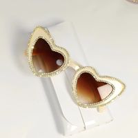 Sweet Color Block Pc Heart Shape Diamond Full Frame Glasses sku image 5