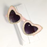 Sweet Color Block Pc Heart Shape Diamond Full Frame Glasses sku image 7