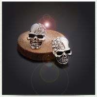 1 Pair Retro Punk Skull Plating Inlay Alloy Rhinestones 18k Gold Plated Rose Gold Plated Ear Studs main image 1