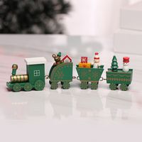 Christmas Cute Pastoral Christmas Tree Train Snowman Wood Indoor Party Festival Ornaments sku image 6