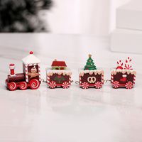 Christmas Cute Pastoral Christmas Tree Train Snowman Wood Indoor Party Festival Ornaments sku image 8