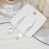 1 Pair Ethnic Style Spoon Fork Asymmetrical Plating Alloy Drop Earrings main image 3