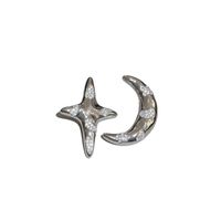 Bijoux En Gros Style Simple Star Lune Alliage Strass Asymétrique Placage Incruster Boucles D'oreilles main image 2