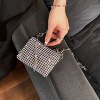 Silver Pvc Solid Color Square Evening Bags main image 6