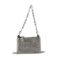 Silver Pvc Solid Color Square Evening Bags main image 4