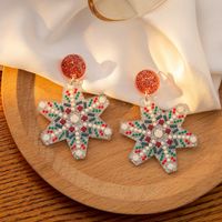 1 Pair Cute Santa Claus Christmas Socks Snowflake Plating Arylic Drop Earrings sku image 2