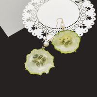 1 Pair Simple Style Fruit Pearl Mixed Materials Drop Earrings main image 1
