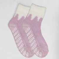 Femmes Style Japonais Bloc De Couleur Polyester Crew Socks Une Paire sku image 2
