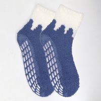 Frau Japanischer Stil Farbblock Polyester Crew Socken Ein Paar sku image 4