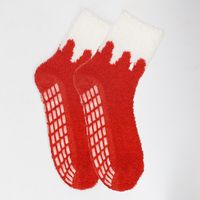 Frau Japanischer Stil Farbblock Polyester Crew Socken Ein Paar sku image 6