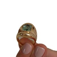 Basic Square Copper Inlay Zircon Rings main image 4