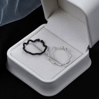 Elegant Simple Style Solid Color Sterling Silver Plating Silver Plated Open Rings main image 2