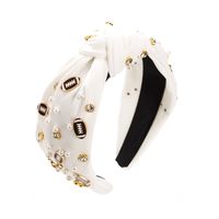 Women's Elegant Vintage Style Solid Color Cloth Inlay Rhinestones Pearl Hair Band main image 7