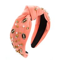 Women's Elegant Vintage Style Solid Color Cloth Inlay Rhinestones Pearl Hair Band main image 10