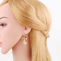 1 Pair Modern Style Simple Style Dog Plating Inlay Copper Zircon 18k Gold Plated Drop Earrings main image 4