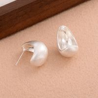 1 Pair Simple Style Solid Color Plating Copper Alloy Silver Plated Ear Studs main image 3