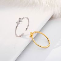 Sweet Simple Style Bow Knot Sterling Silver Plating White Gold Plated Gold Plated Open Rings main image 1