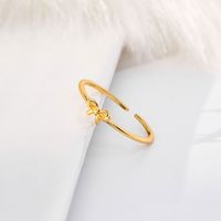 Sweet Simple Style Bow Knot Sterling Silver Plating White Gold Plated Gold Plated Open Rings main image 3