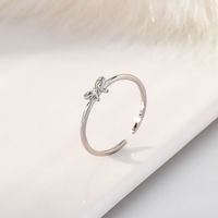 Sweet Simple Style Bow Knot Sterling Silver Plating White Gold Plated Gold Plated Open Rings sku image 1