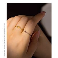 Süss Einfacher Stil Bogenknoten Sterling Silber Überzug Weißgold Plattiert Vergoldet Offener Ring main image 4
