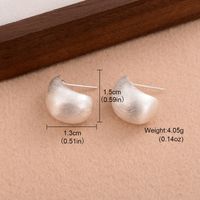 1 Pair Simple Style Solid Color Plating Copper Alloy Silver Plated Ear Studs sku image 1