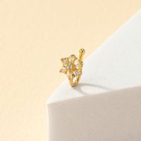 Casual Commute Snowflake Alloy Plating Inlay Glass 14k Gold Plated Nose Ring Nose Studs main image 3