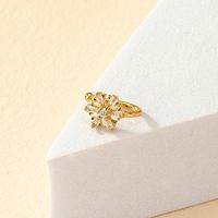 Casual Commute Snowflake Alloy Plating Inlay Glass 14k Gold Plated Nose Ring Nose Studs main image 4