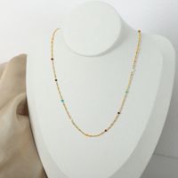 Hawaiian Tropical Simple Style Solid Color Titanium Steel Enamel Plating 18k Gold Plated Necklace sku image 1